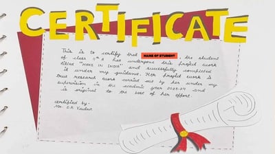 certificate page in economics project