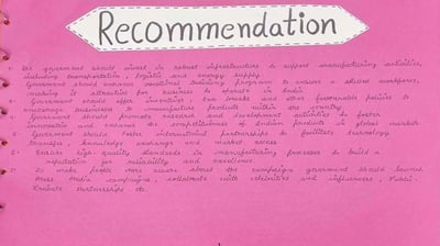 recommendation page in economics project