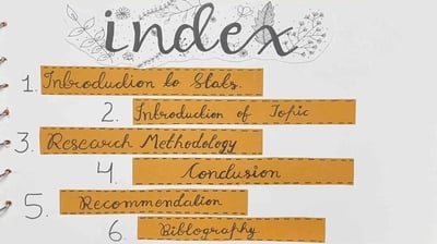 Index Page in economics project