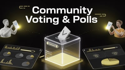 a group of people standing around a box with a voting box