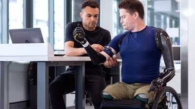 a man in a wheelchair with a wheelchair