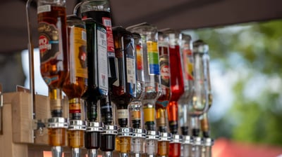 spirit dispenser on a mobile cocktailbar