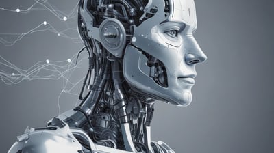 A 3D rendering of a microchip with the letters 'AI' prominently displayed on its surface, set on a dark, circular platform.