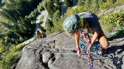 Multpitch climbing course in Valmasino