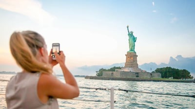 New York City : Statue de la Liberté et Ellis Island en ferry
