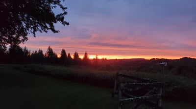 Beautiful sunset on a cloudy evening