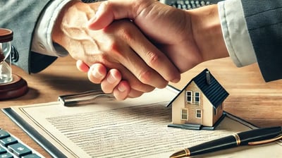 Apretón de manos simbolizando transparencia en préstamos sobre hipoteca en Colombia.