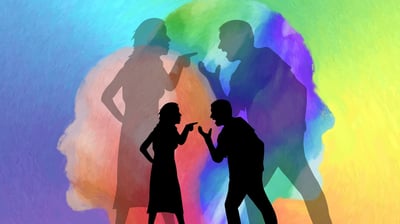 Streit Szene zwischen Frau und Mann