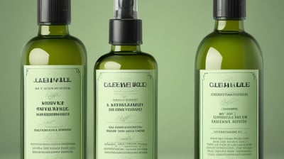 three bottles of cleanserved water with a green background