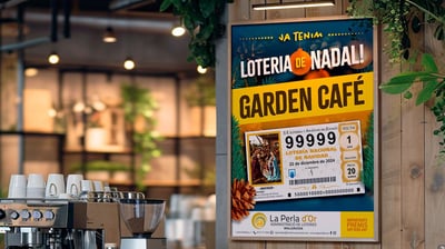 Editable christmas lottery poster design by SuperPrinting