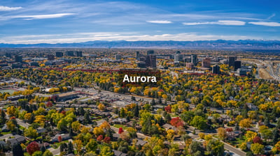 Aerial view of Aurora Colorado 