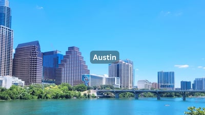 Water view and bridge in Downtown Austin Texas