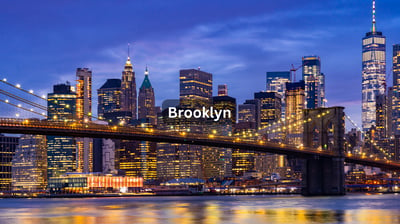 Brooklyn Bridge night view of New York City New York