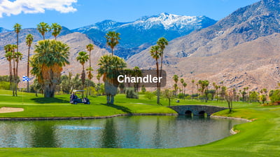 A thriving suburban commun0ity in Chandler Arizona mountain view