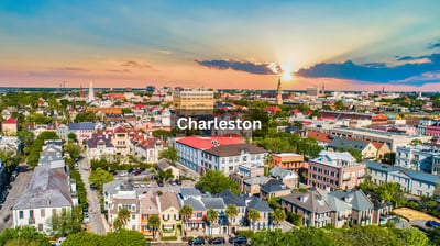 Aerial view of Downtown Charleston South Carolina