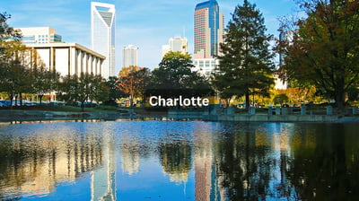 Water view of downtown Charlotte North Carolina