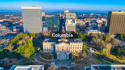 Aerial view of Downtown Columbia South Carolina