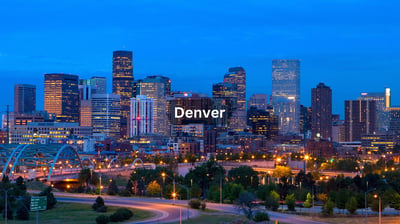 Denver Colarado skyline evening view