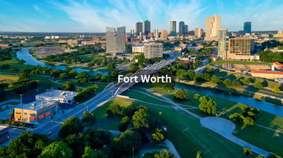 Aerial view of downtown Fort Worth Texas