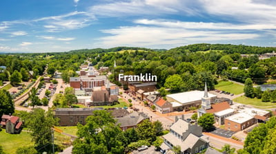 Aerial view of Downtown Franklin Tennessee