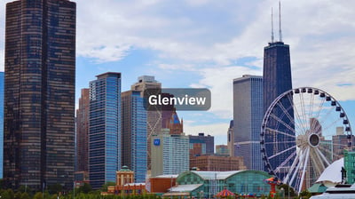 Skyline view in Glenview Illinois