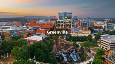 Aerial view of Downtown Greenville South Carolina