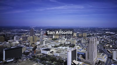 Aerial view of downtown San Antonio Texas