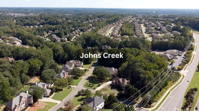 Aerial view of Johns Creek Georgia