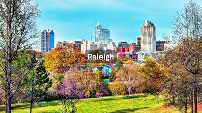 Downtown skyline in Raleigh North Carolina