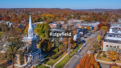 Aerial view of Ridgefield Connecticut