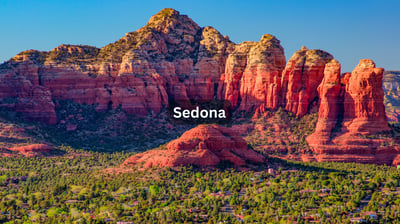 Desert and red rock formations in Sedona Arizona