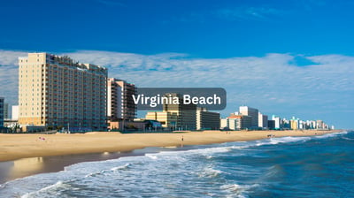 Ocean view of Virginia Beach Virginia with Condos