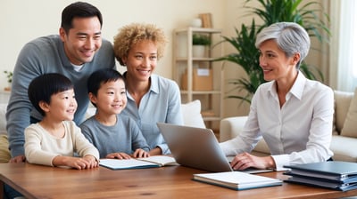 security and trust with images of families in protective environments