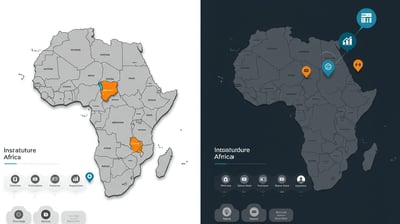 a map of africa with a map of the country