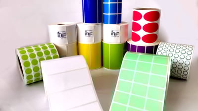 Rollos de etiquetas blancas fondeadas para transferencia térmica, compatibles con Zebra