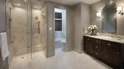 A basement guest bathroom