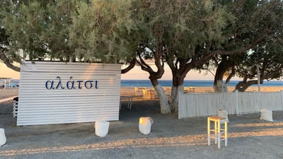 Kreta Strandbar am Morgen