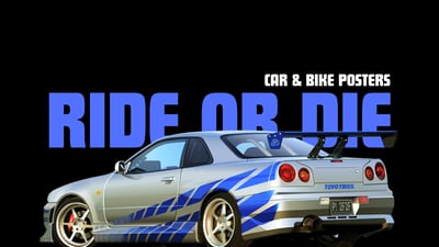 Car and bike themed poster category for automobile lovers