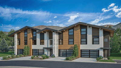 Exterior Rendering of a Luxury Fourplex in Midway, Utah