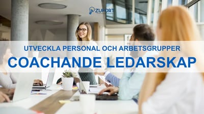 En kvinna leder en arbetsgrupp med ett coachande ledarskap.