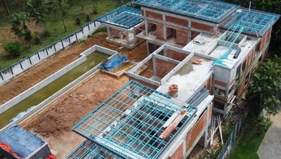 A 15,000 square foot built-up area Bangalow construction project by Shockwave Builders.