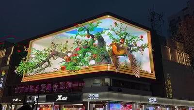Outdoor naked-eye 3D effect