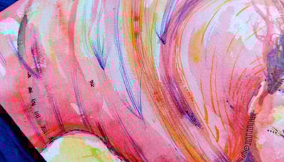 détails à l'aquarelle aux tons rouges