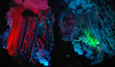 The colourful Reed Flute Caves, Guilin, China