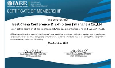 Best China Conference & Exhibition by IAEE | Huamo Expo Honor