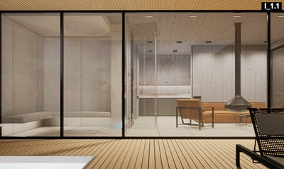 minimalistinis interjeras SPA erdvė