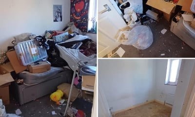 Before and after house clearance in Worcester by Hilton’s removals team