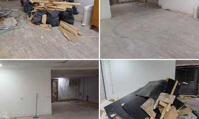 Before and after builders waste cleared in Worcester by Hilton’s