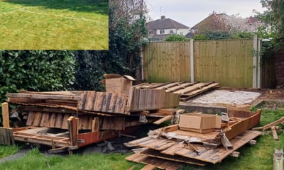 Before and after shed demolition in Worcester by Hilton’s team