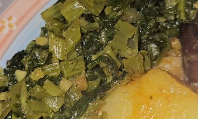 brède cuit avec pomme de terre